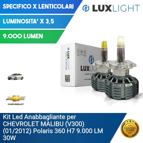 Kit Led Anabbagliante per CHEVROLET MALIBU (V300) (01/2012) Polaris 360 H7 9.000 LM 30W