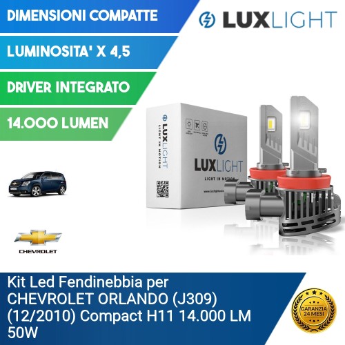 Kit Led Fendinebbia per CHEVROLET ORLANDO (J309) (12/2010) Compact H11 14.000 LM 50W