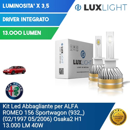 Kit Led Abbagliante per ALFA ROMEO 156 Sportwagon (932_) (02/1997 05/2006) Osaka2 H1 13.000 LM 40W