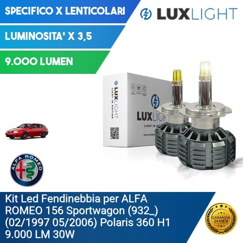 Kit Led Fendinebbia per ALFA ROMEO 156 Sportwagon (932_) (02/1997 05/2006) Polaris 360 H1 9.000 LM 30W