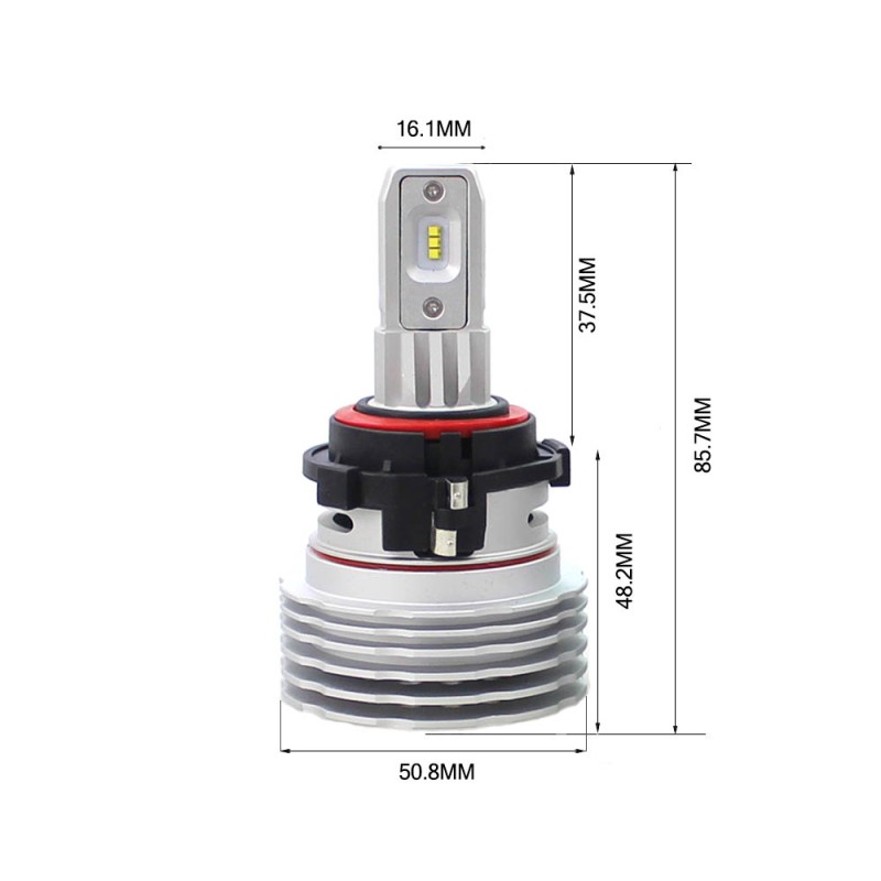 Kit Led 10.000 LM senza ventola con adattatore V21 integrato 22W 12V