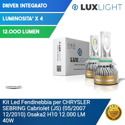 Kit Led Fendinebbia per CHRYSLER SEBRING Cabriolet (JS) (05/2007 12/2010) Osaka2 H10 12.000 LM 40W