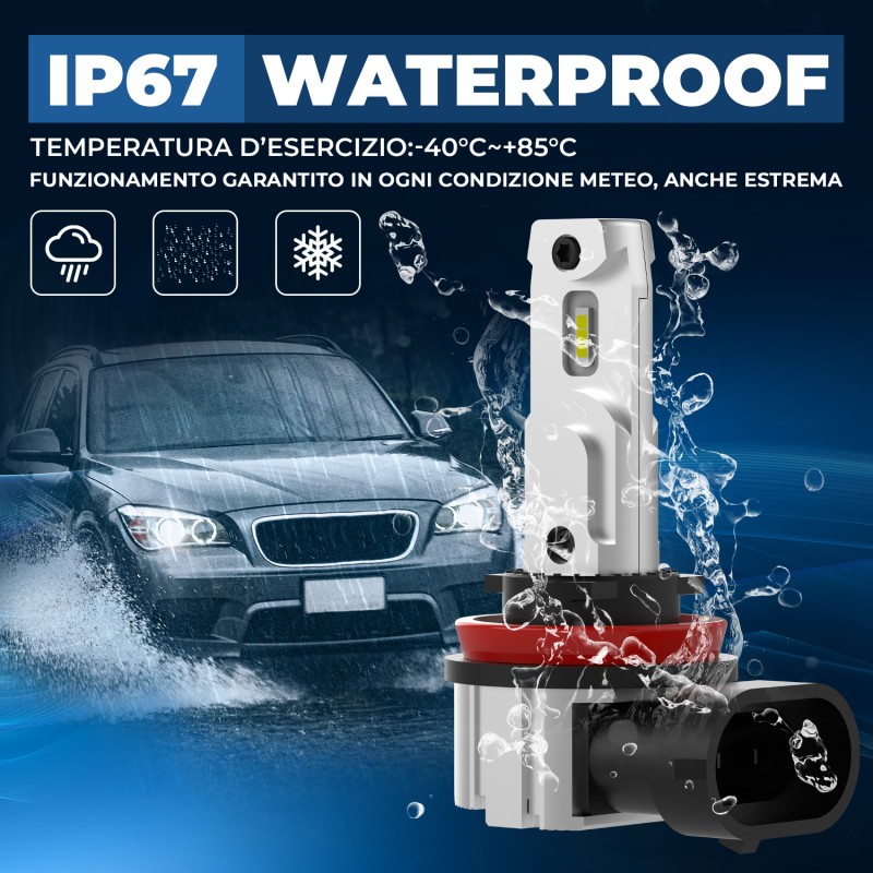 Kit Led Fendinebbia per SAAB 9-3 (YS3F, E79, D79, D75) (09/2002 02/2015) Plug&Play H8-H9-H11 7.000 LM 15W