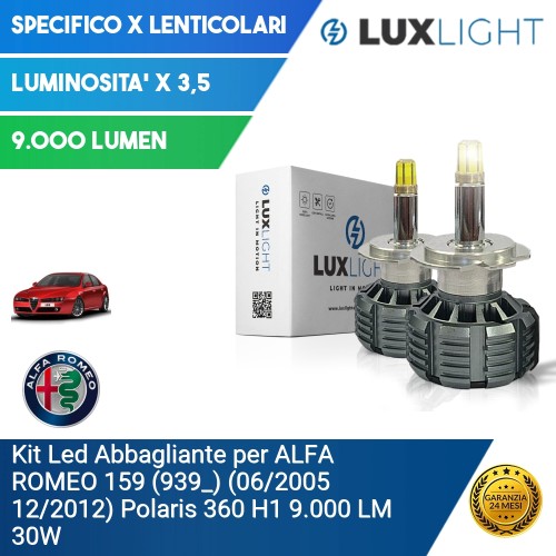 Kit Led Abbagliante per ALFA ROMEO 159 (939_) (06/2005 12/2012) Polaris 360 H1 9.000 LM 30W