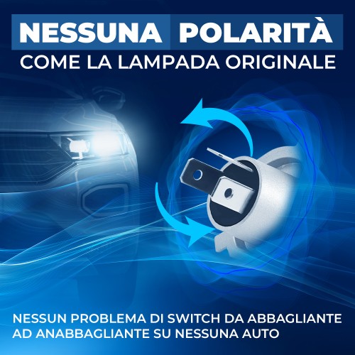 Kit Led Abbagliante per CITROËN BERLINGO / BERLINGO FIRST (MF_, GJK_, GFK_) (07/1996 12/2011) Plug&Play H4-H19 7.000 LM 15W