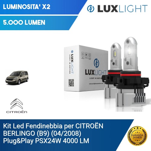 Kit Led Fendinebbia per CITROËN BERLINGO (B9) (04/2008) Plug&Play PSX24W 4000 LM