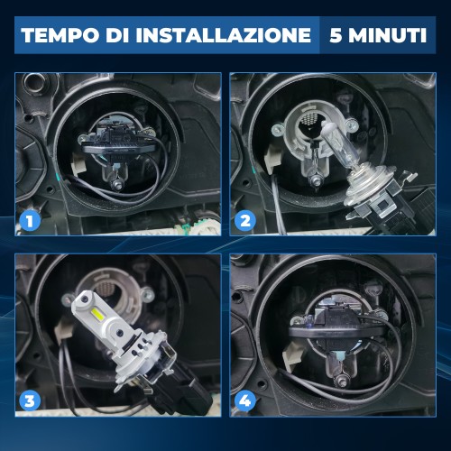 Kit Led Abbagliante per PIAGGIO X8  Plug&Play Pro H7-18 14.000 LM 30W