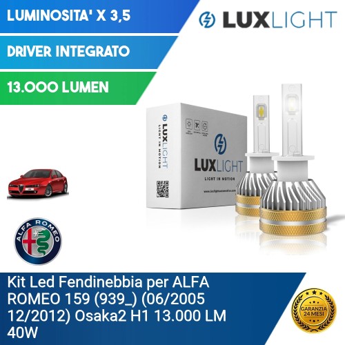 Kit Led Fendinebbia per ALFA ROMEO 159 (939_) (06/2005 12/2012) Osaka2 H1 13.000 LM 40W