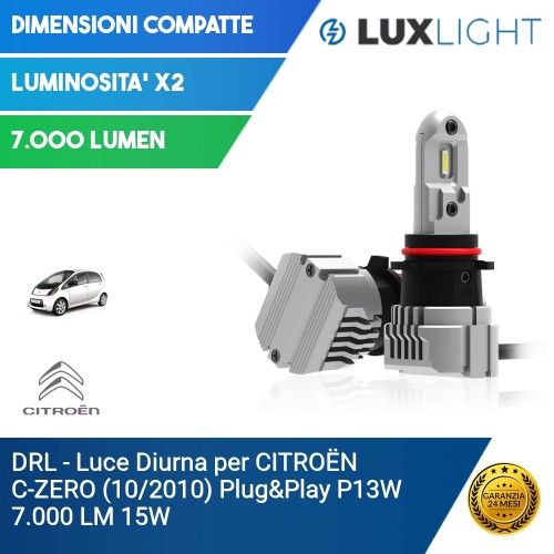 DRL - Luce Diurna per CITROËN C-ZERO (10/2010) Plug&Play P13W 7.000 LM 15W