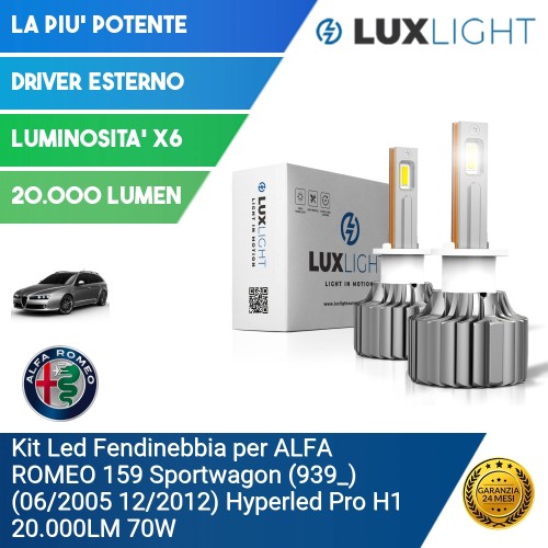 Kit Led Fendinebbia per ALFA ROMEO 159 Sportwagon (939_) (06/2005 12/2012) Hyperled Pro H1 20.000LM 70W