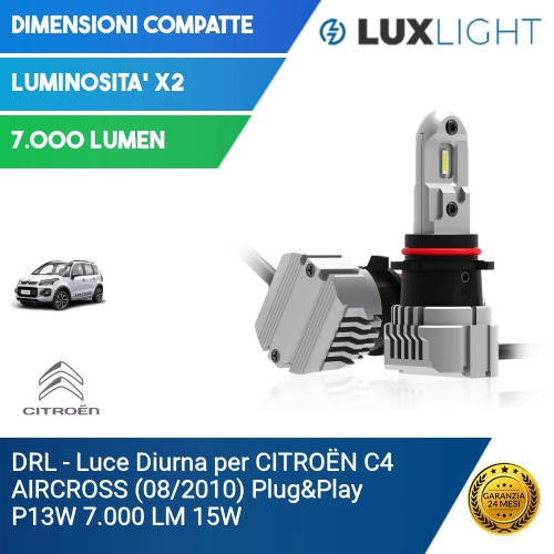 DRL - Luce Diurna per CITROËN C4 AIRCROSS (08/2010) Plug&Play P13W 7.000 LM 15W