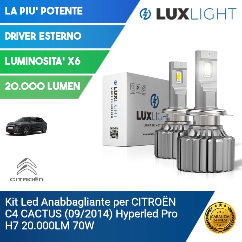 Kit Led Anabbagliante per CITROËN C4 CACTUS (09/2014) Hyperled Pro H7 20.000LM 70W