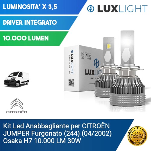 Kit Led Anabbagliante per CITROËN JUMPER Furgonato (244) (04/2002) Osaka H7 10.000 LM 30W