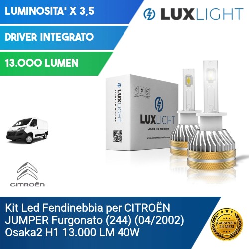 Kit Led Fendinebbia per CITROËN JUMPER Furgonato (244) (04/2002) Osaka2 H1 13.000 LM 40W