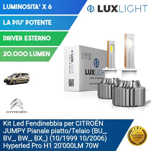 Kit Led Fendinebbia per CITROËN JUMPY Pianale piatto/Telaio (BU_, BV_, BW_, BX_) (10/1999 10/2006) Hyperled Pro H1 20'000LM 70W