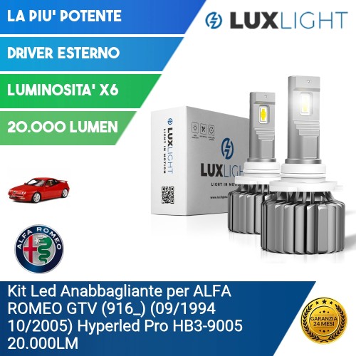 Kit Led Anabbagliante per ALFA ROMEO GTV (916_) (09/1994 10/2005) Hyperled Pro HB3-9005 20.000LM