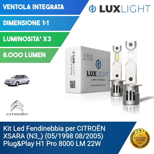 Kit Led Fendinebbia per CITROËN XSARA (N3_) (05/1998 08/2005) Plug&Play H1 Pro 8000 LM 22W