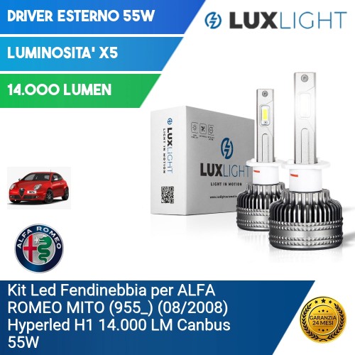 Kit Led Fendinebbia per ALFA ROMEO MITO (955_) (08/2008) Hyperled H1 14.000 LM Canbus 55W