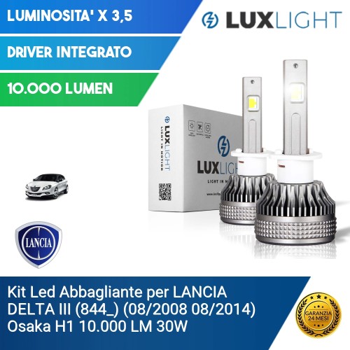 Kit Led Abbagliante per LANCIA DELTA III (844_) (08/2008 08/2014) Osaka H1 10.000 LM 30W