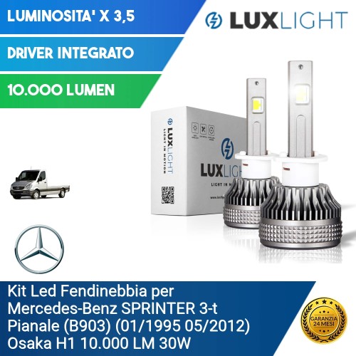 Kit Led Fendinebbia per Mercedes-Benz SPRINTER 3-t Pianale (B903) (01/1995 05/2012) Osaka H1 10.000 LM 30W