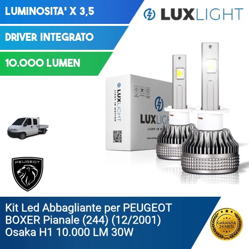 Kit Led Abbagliante per PEUGEOT BOXER Pianale  (244) (12/2001) Osaka H1 10.000 LM 30W