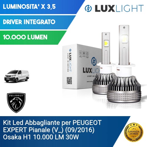 Kit Led Abbagliante per PEUGEOT EXPERT Pianale (V_) (09/2016) Osaka H1 10.000 LM 30W