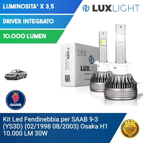 Kit Led Fendinebbia per SAAB 9-3 (YS3D) (02/1998 08/2003) Osaka H1 10.000 LM 30W