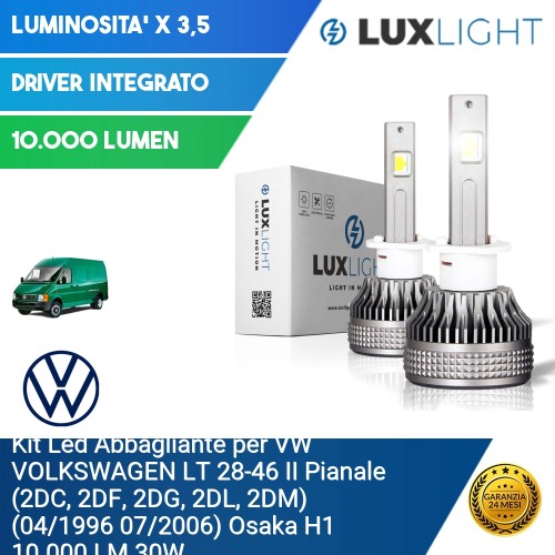 Kit Led Abbagliante per VW VOLKSWAGEN LT 28-46 II Pianale (2DC, 2DF, 2DG, 2DL, 2DM) (04/1996 07/2006) Osaka H1 10.000 LM 30W