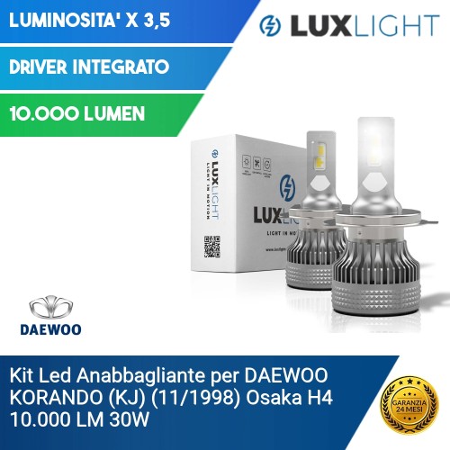 Kit Led Anabbagliante per DAEWOO KORANDO (KJ) (11/1998) Osaka H4 10.000 LM 30W