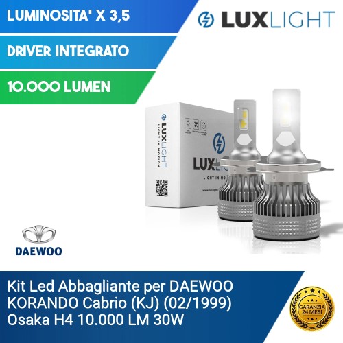 Kit Led Abbagliante per DAEWOO KORANDO Cabrio (KJ) (02/1999) Osaka H4 10.000 LM 30W