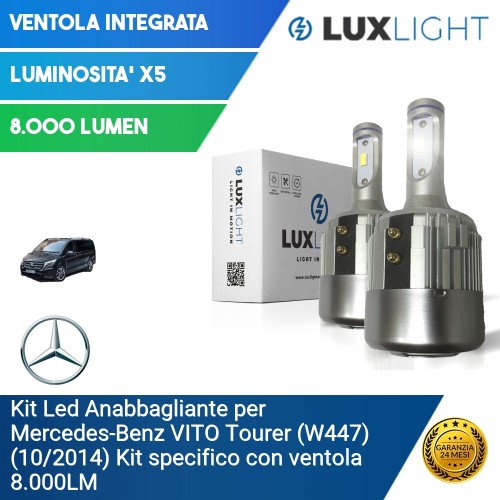 Kit Led Anabbagliante per Mercedes-Benz VITO Tourer (W447) (10/2014) Kit specifico con ventola 8.000LM