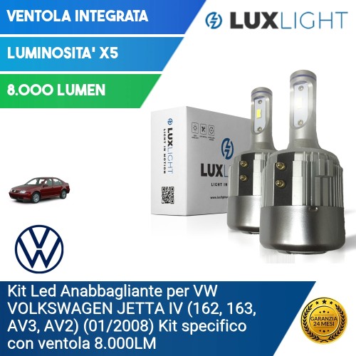 Kit Led Anabbagliante per VW VOLKSWAGEN JETTA IV (162, 163, AV3, AV2) (01/2008) Kit specifico con ventola 8.000LM