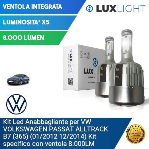 Kit Led Anabbagliante per VW VOLKSWAGEN PASSAT ALLTRACK B7 (365) (01/2012 12/2014) Kit specifico con ventola 8.000LM