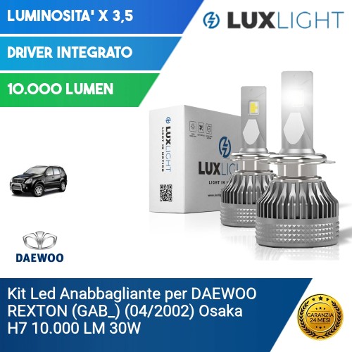 Kit Led Anabbagliante per DAEWOO REXTON (GAB_) (04/2002) Osaka H7 10.000 LM 30W