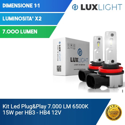 Kit Led Plug&Play 7.000 LM 6500K 15W per HB3 - HB4 12V