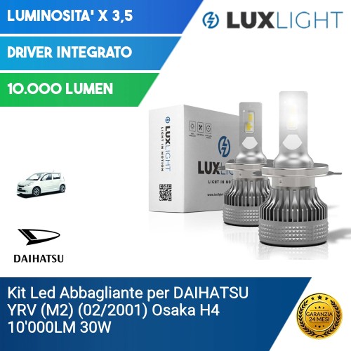 Kit Led Abbagliante per DAIHATSU YRV (M2) (02/2001) Osaka H4 10'000LM 30W