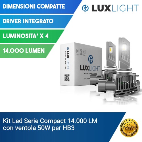 Kit Led Serie Compact 14.000 LM con ventola 50W per HB3