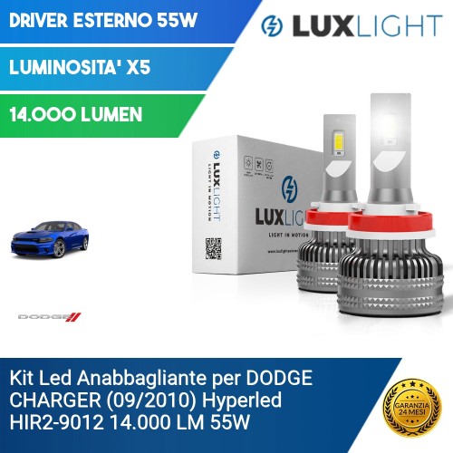 Kit Led Anabbagliante per DODGE CHARGER (09/2010) Hyperled HIR2-9012 14.000 LM 55W