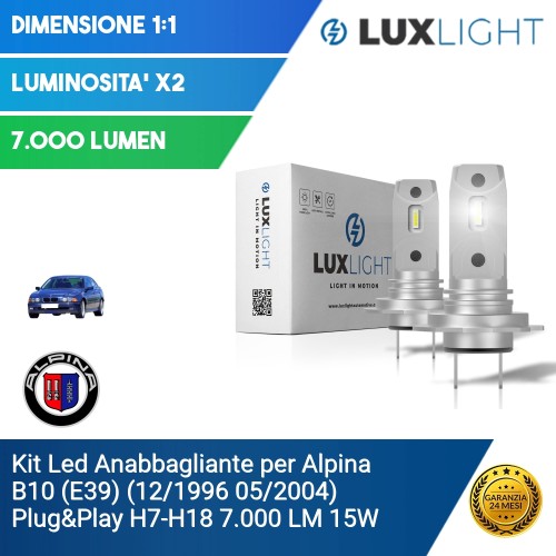 Kit Led Anabbagliante per Alpina B10 (E39) (12/1996 05/2004) Plug&Play H7-H18 7.000 LM 15W