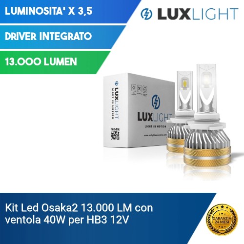 Kit Led Osaka2 13.000 LM con ventola 40W per HB3 12V