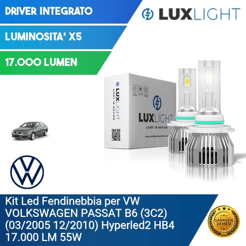 Kit Led Fendinebbia per VW VOLKSWAGEN PASSAT B6 (3C2) (03/2005 12/2010) Hyperled2 HB4 17.000 LM 55W