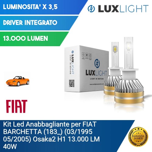 Kit Led Anabbagliante per FIAT BARCHETTA (183_) (03/1995 05/2005) Osaka2 H1 13.000 LM 40W