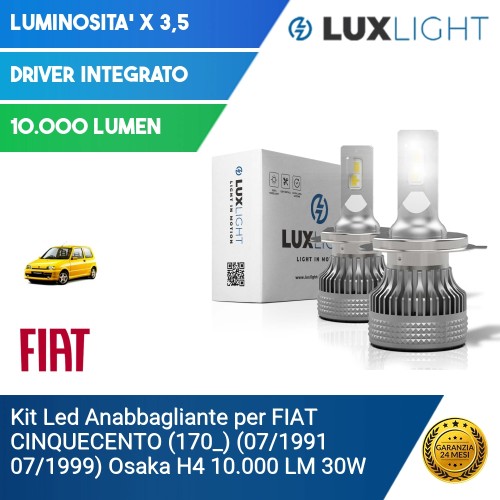 Kit Led Anabbagliante per FIAT CINQUECENTO (170_) (07/1991 07/1999) Osaka H4 10.000 LM 30W