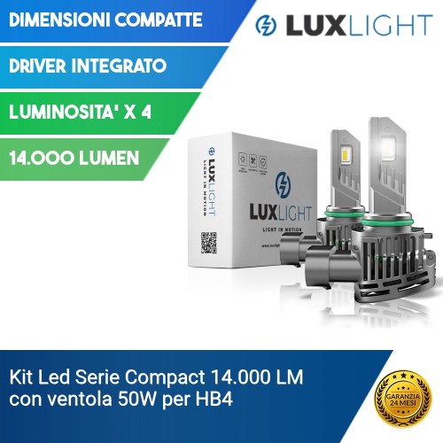 Kit Led Serie Compact 14.000 LM con ventola 50W per HB4