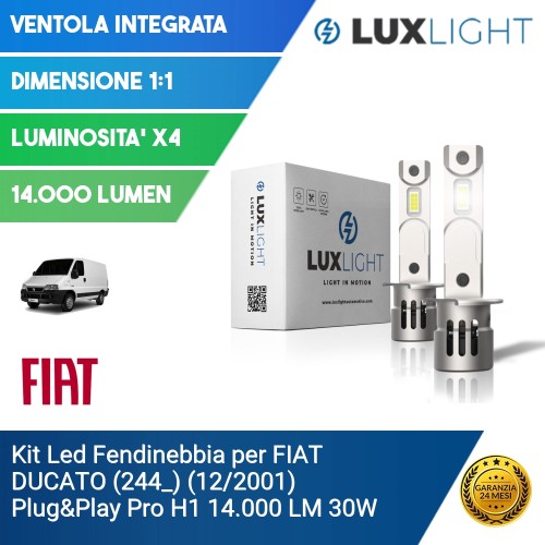 Kit Led Fendinebbia per FIAT DUCATO (244_) (12/2001) Plug&Play Pro H1 14.000 LM 30W