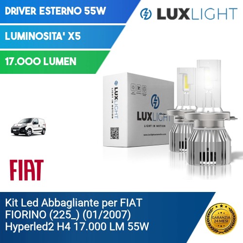 Kit Led Abbagliante per FIAT FIORINO (225_) (01/2007) Hyperled2 H4 17.000 LM 55W