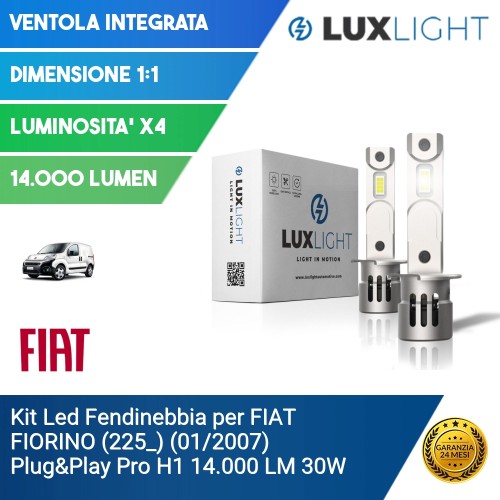 Kit Led Fendinebbia per FIAT FIORINO (225_) (01/2007) Plug&Play Pro H1 14.000 LM 30W