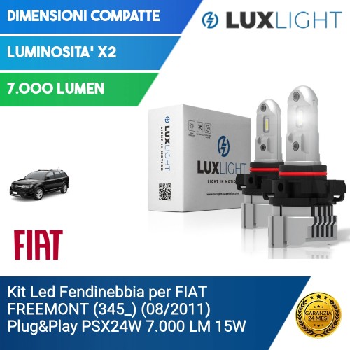 Kit Led Fendinebbia per FIAT FREEMONT (345_) (08/2011) Plug&Play PSX24W 7.000 LM 15W