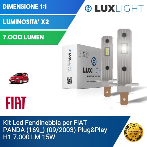 Kit Led Fendinebbia per FIAT PANDA (169_) (09/2003) Plug&Play H1 7.000 LM 15W