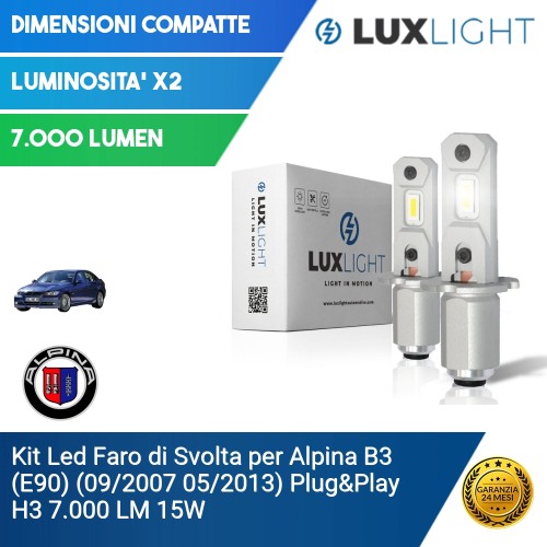 Kit Led Faro di Svolta per Alpina B3 (E90) (09/2007 05/2013) Plug&Play H3 7.000 LM 15W